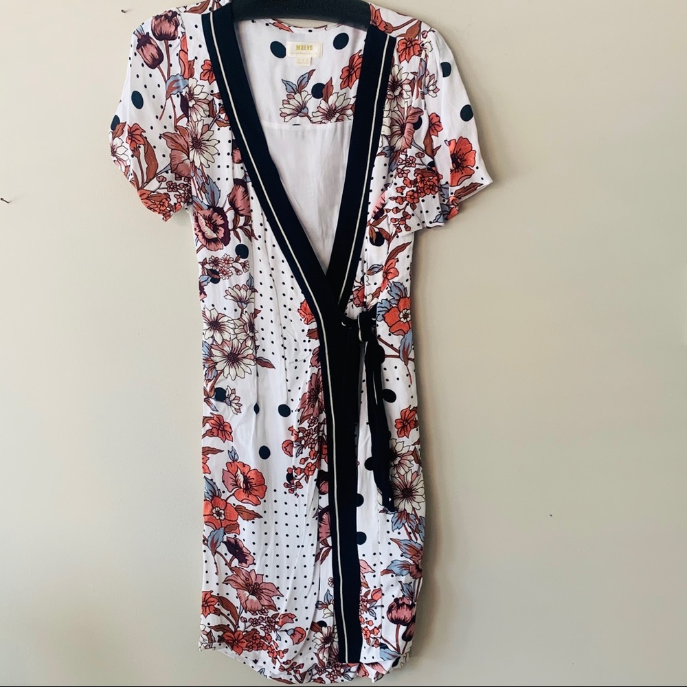 Anthropologie Maeve Cream Wrap Dress size 12